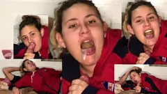 Redare SORĂ DE 18 ani, încărcată cu sperma în gura