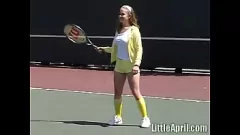 Play Petite Blonde Teen 'Little April' Outdoor Pussy Play and Masturbation